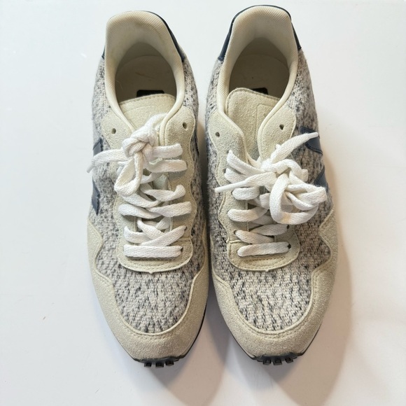Veja Cream and Gray Sneakers - Picture 1 of 8